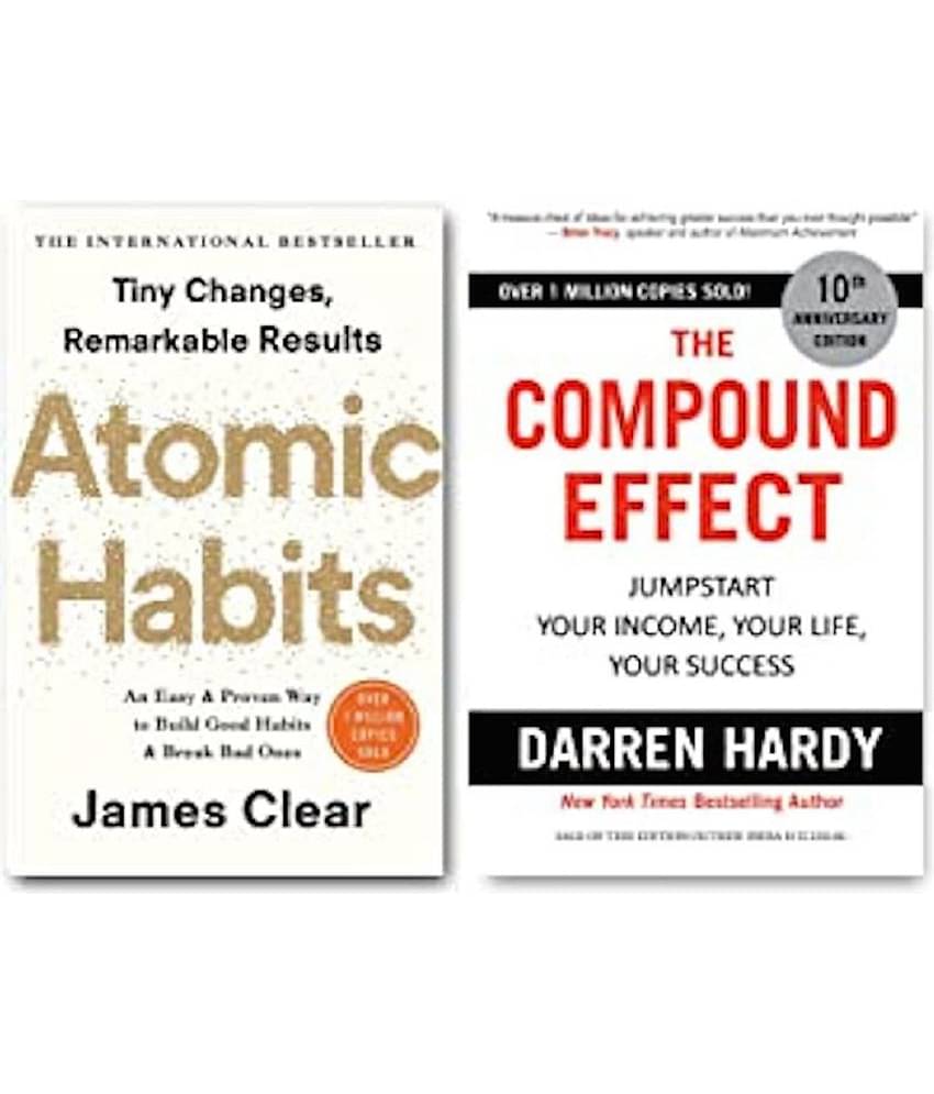 Atomic habits & The compound effect Set of 2 Books with free Customize Bookmark