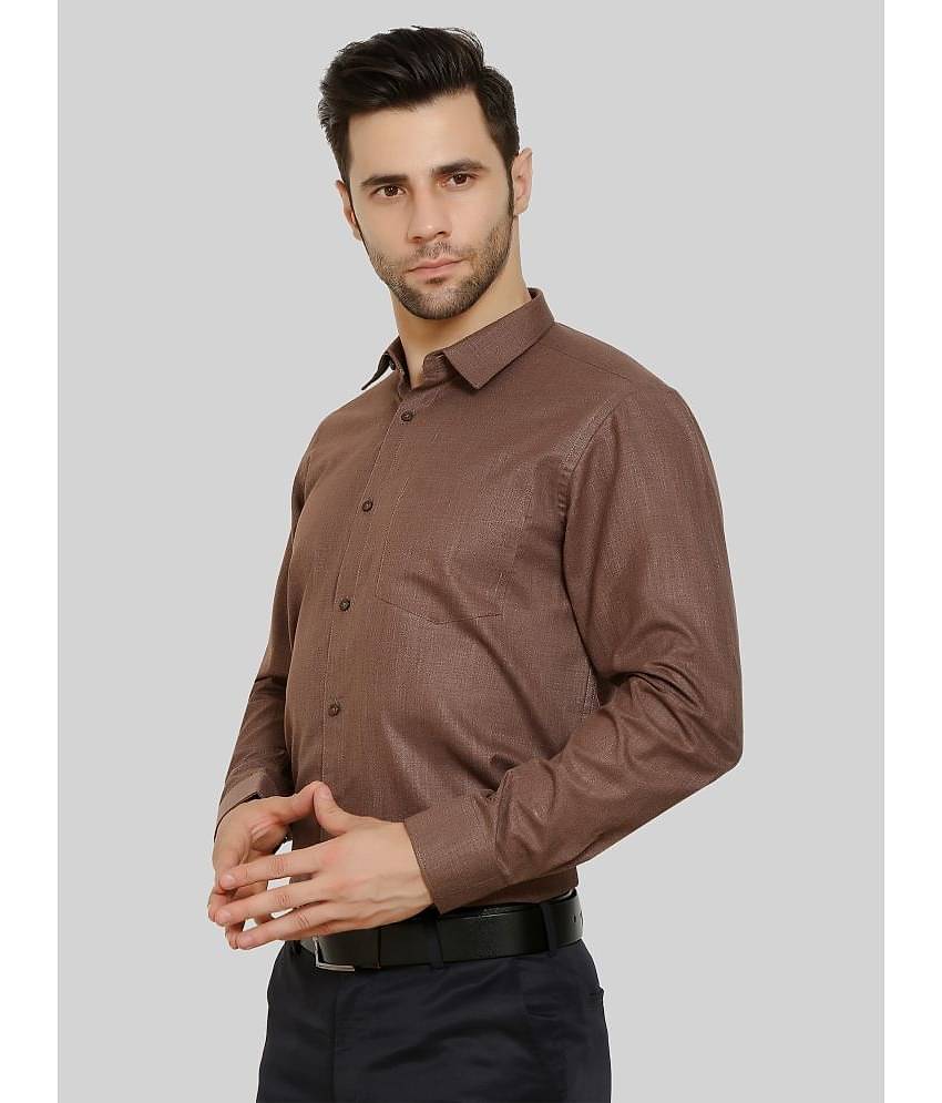 Comey Cotton Blend Regular Fit Full Sleeves Men's Formal Shirt - Brown ( Pack of 1 )