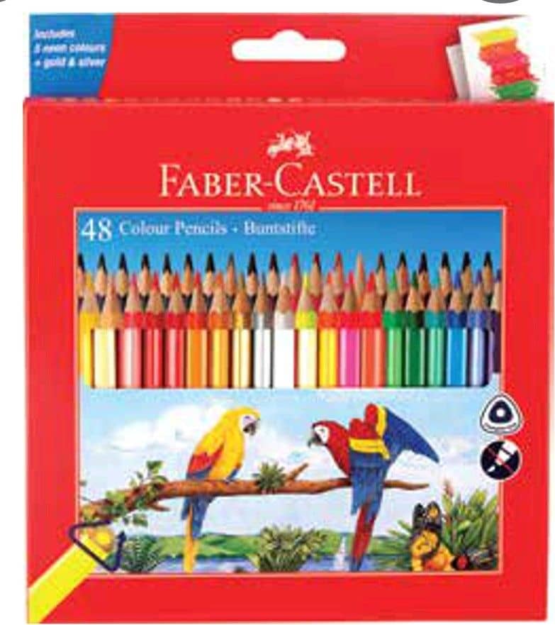 Faber-Castell 48 Colour Shade Round Shaped Color Pencils (Set Of 1, Multicolor)