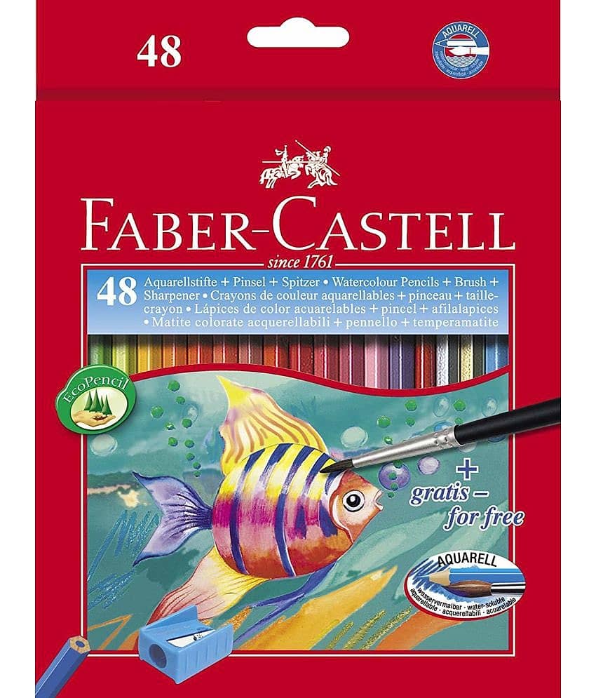 Faber-Castell Aquarelle Water 48 Shades Round Shaped Color Pencils (Set Of 48, Multicolor) - Stationery | Buy online on ZillyBuy