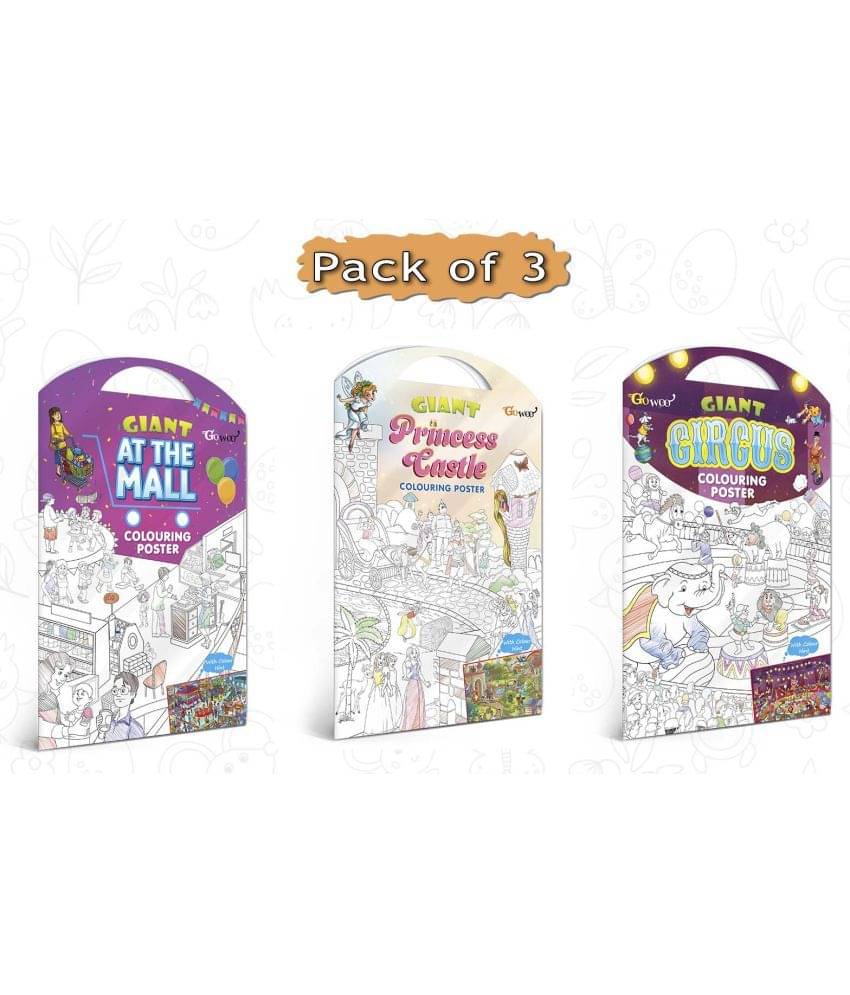 GIANT AT THE MALL COLOURING POSTER, GIANT PRINCESS CASTLE COLOURING POSTER and GIANT CIRCUS COLOURING POSTER | Set of 3 Charts I Best Engaging Products For Children GIANT AT THE MALL COLOURING POSTER, GIANT PRINCESS CASTLE COLOURING POSTER and GIANT CIRCUS COLOURING POSTER | Set of 3 Charts I Best Engaging Products For Children