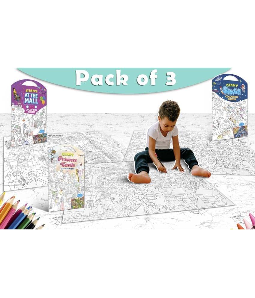 GIANT AT THE MALL COLOURING POSTER, GIANT PRINCESS CASTLE COLOURING POSTER and GIANT SPACE COLOURING POSTER | Combo of 3 Posters I Artistic Coloring Poster Starter Kit GIANT AT THE MALL COLOURING POSTER, GIANT PRINCESS CASTLE COLOURING POSTER and GIANT SPACE COLOURING POSTER | Combo of 3 Posters I Artistic Coloring Poster Starter Kit