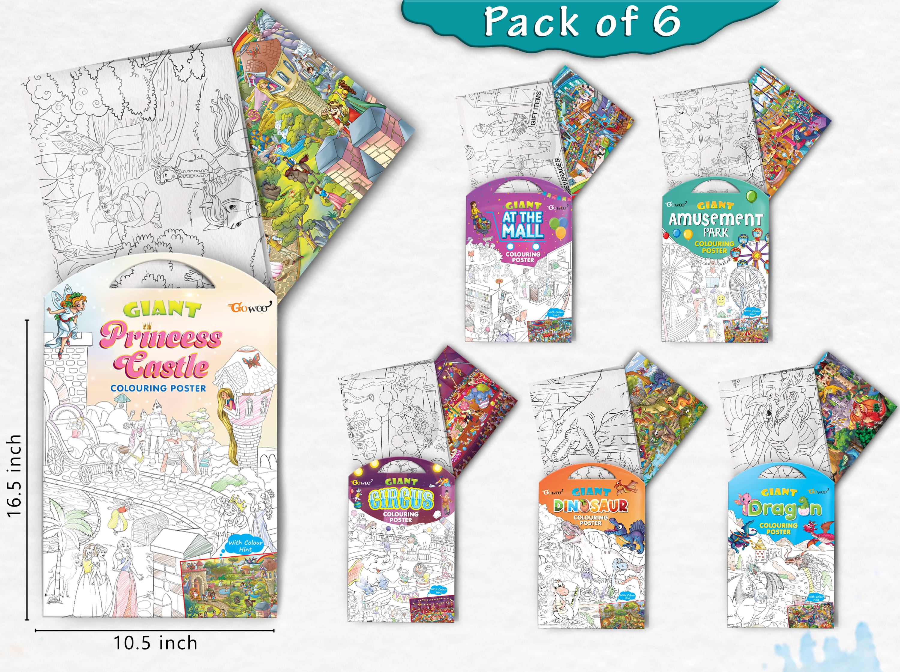 GIANT AT THE MALL COLOURING , GIANT PRINCESS CASTLE COLOURING , GIANT CIRCUS COLOURING , GIANT DINOSAUR COLOURING , GIANT AMUSEMENT PARK COLOURING and GIANT DRAGON COLOURING | Combo pack of 6 s I Coloring s Giant Set GIANT AT THE MALL COLOURING , GIANT PRINCESS CASTLE COLOURING , GIANT CIRCUS COLOURING , GIANT DINOSAUR COLOURING , GIANT AMUSEMENT PARK COLOURING and GIANT DRAGON COLOURING | Combo pack of 6 s I Coloring s Giant Set