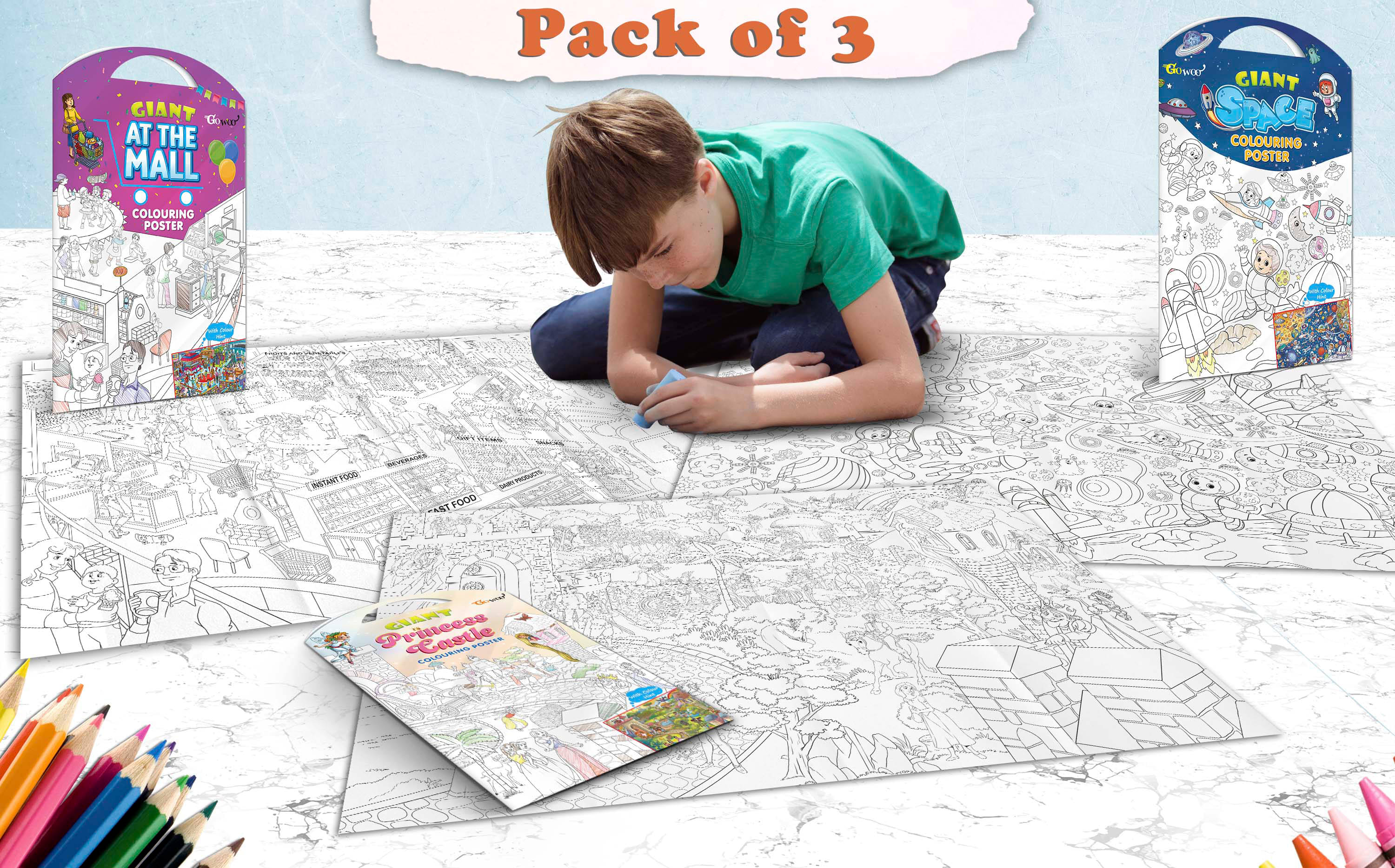 GIANT AT THE MALL COLOURING POSTER, GIANT PRINCESS CASTLE COLOURING POSTER and GIANT SPACE COLOURING POSTER | Gift Pack of 3 Posters I Kids' Coloring Poster Ultimate Pack GIANT AT THE MALL COLOURING POSTER, GIANT PRINCESS CASTLE COLOURING POSTER and GIANT SPACE COLOURING POSTER | Gift Pack of 3 Posters I Kids' Coloring Poster Ultimate Pack
