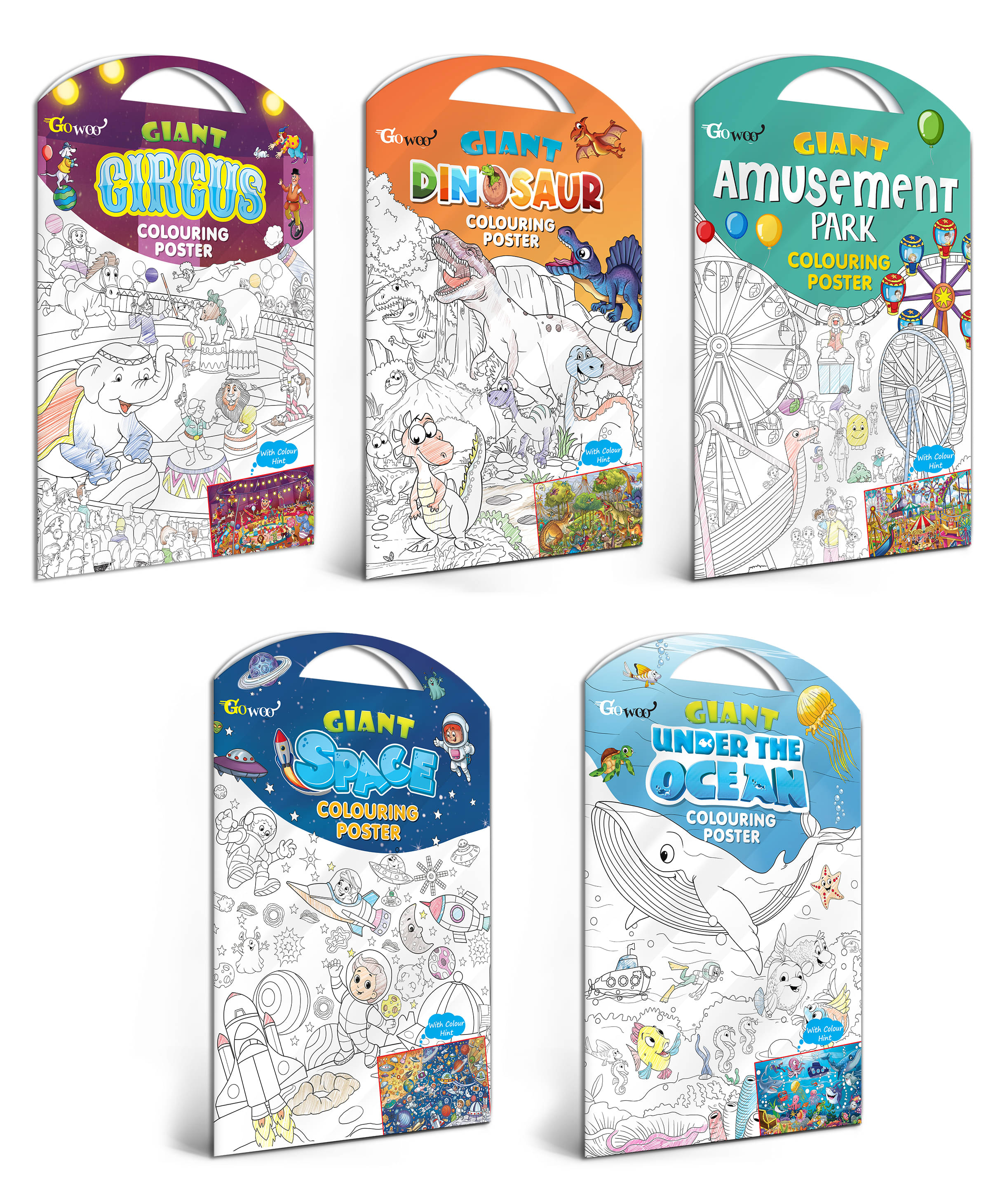 GIANT CIRCUS COLOURING POSTER, GIANT DINOSAUR COLOURING POSTER, GIANT AMUSEMENT PARK COLOURING POSTER, GIANT SPACE COLOURING POSTER and GIANT UNDER THE OCEAN COLOURING POSTER | Gift Pack of 2 Posters I big colouring poster GIANT CIRCUS COLOURING POSTER, GIANT DINOSAUR COLOURING POSTER, GIANT AMUSEMENT PARK COLOURING POSTER, GIANT SPACE COLOURING POSTER and GIANT UNDER THE OCEAN COLOURING POSTER | Gift Pack of 2 Posters I big colouring poster