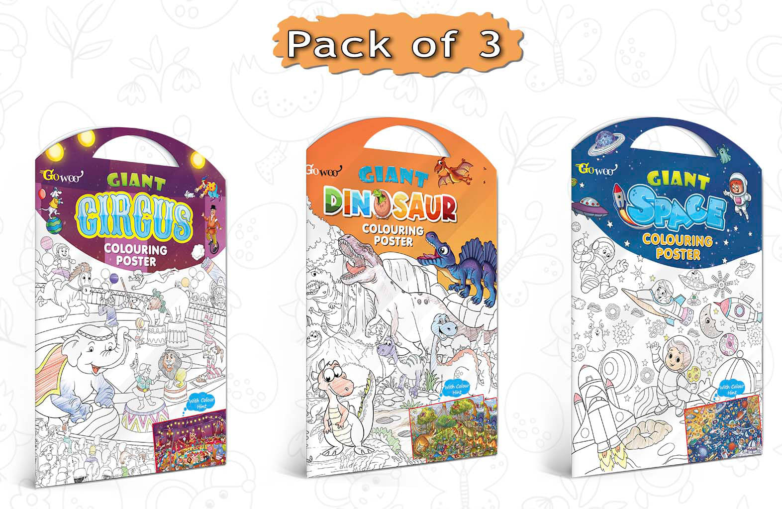 GIANT CIRCUS COLOURING POSTER, GIANT DINOSAUR COLOURING POSTER and GIANT SPACE COLOURING POSTER | Combo of 3 Posters I Artistic Coloring Poster Starter Kit GIANT CIRCUS COLOURING POSTER, GIANT DINOSAUR COLOURING POSTER and GIANT SPACE COLOURING POSTER | Combo of 3 Posters I Artistic Coloring Poster Starter Kit