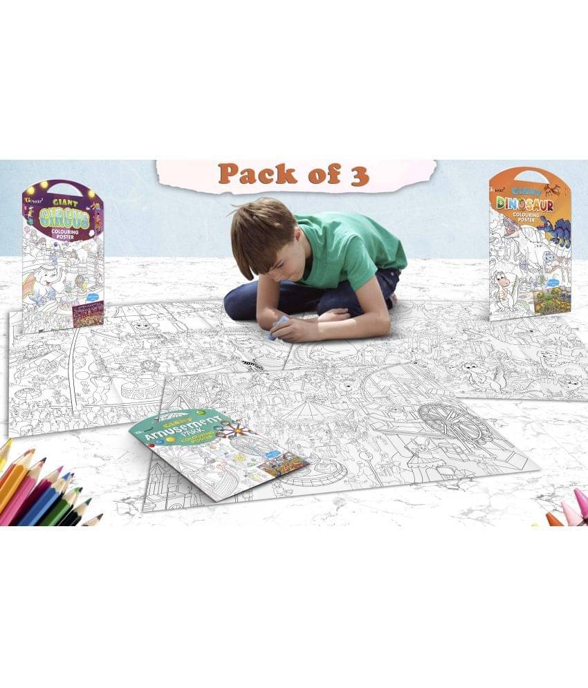 GIANT CIRCUS COLOURING POSTER, GIANT DINOSAUR COLOURING POSTER and GIANT AMUSEMENT PARK COLOURING POSTER | Set of 3 Charts I Perfect match for creative minds     			GIANT CIRCUS COLOURING POSTER, GIANT DINOSAUR COLOURING POSTER and GIANT AMUSEMENT PARK COLOURING POSTER | Set of 3 Charts I Perfect match for creative minds