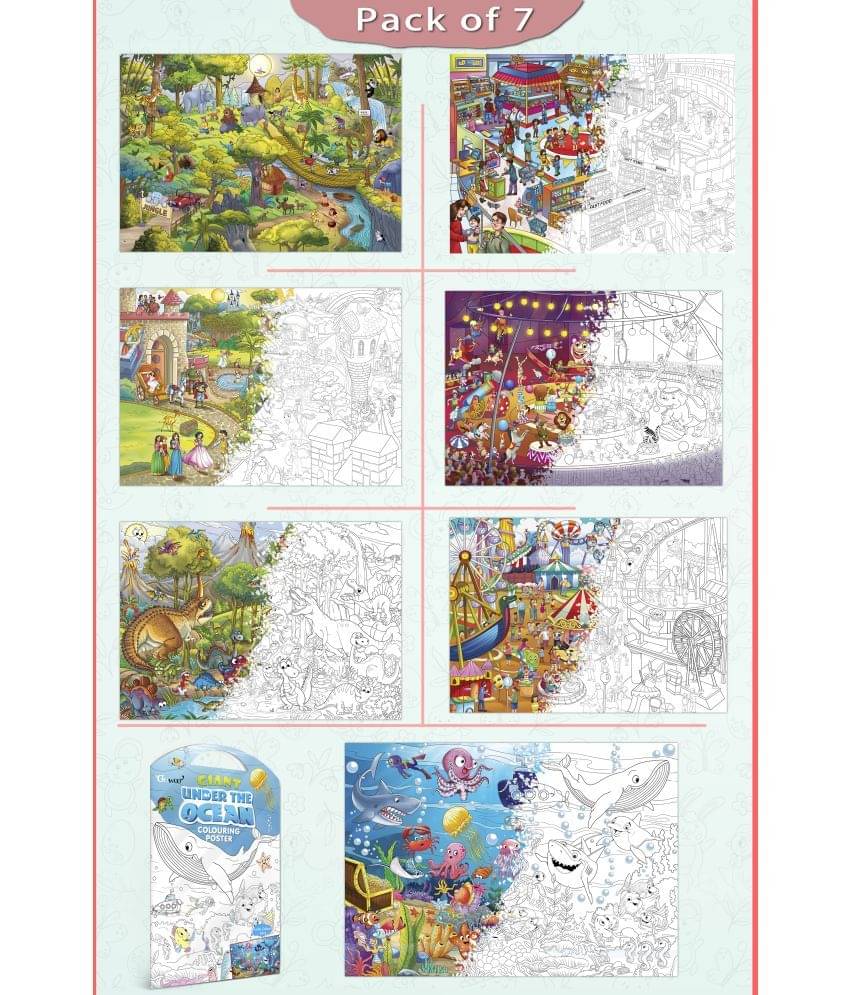 GIANT JUNGLE SAFARI COLOURING , GIANT AT THE MALL COLOURING , GIANT PRINCESS CASTLE COLOURING , GIANT CIRCUS COLOURING , GIANT DINOSAUR COLOURING , GIANT AMUSEMENT PARK COLOURING and GIANT UNDER THE OCEAN COLOURING | Set of 2 s I Coloring s Assortment GIANT JUNGLE SAFARI COLOURING , GIANT AT THE MALL COLOURING , GIANT PRINCESS CASTLE COLOURING , GIANT CIRCUS COLOURING , GIANT DINOSAUR COLOURING , GIANT AMUSEMENT PARK COLOURING and GIANT UNDER THE OCEAN COLOURING | Set of 2 s I Coloring s Assortment