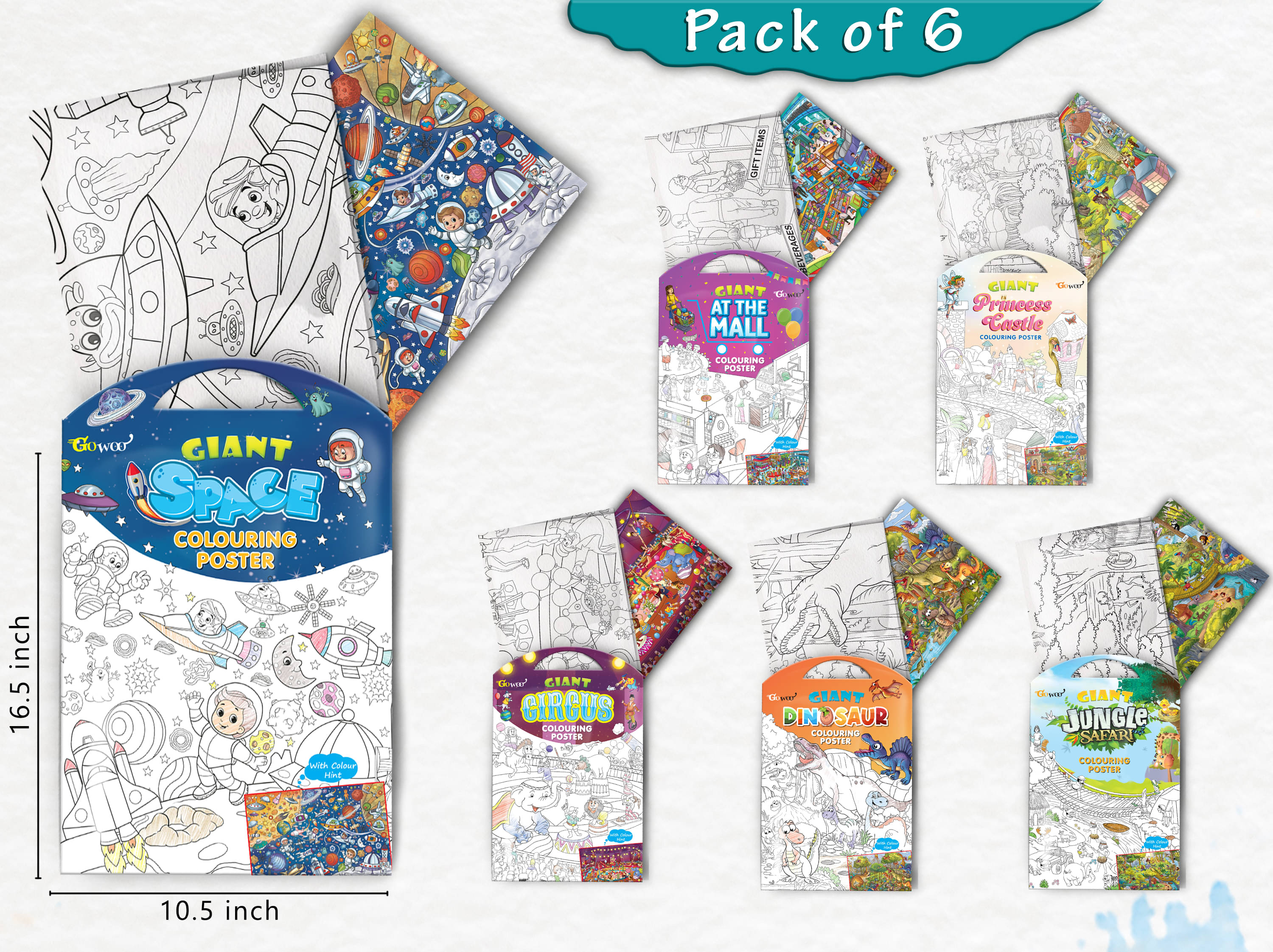 GIANT JUNGLE SAFARI COLOURING , GIANT AT THE MALL COLOURING , GIANT PRINCESS CASTLE COLOURING , GIANT CIRCUS COLOURING , GIANT DINOSAUR COLOURING and GIANT SPACE COLOURING | Combo of 6 s I big colouring for kids GIANT JUNGLE SAFARI COLOURING , GIANT AT THE MALL COLOURING , GIANT PRINCESS CASTLE COLOURING , GIANT CIRCUS COLOURING , GIANT DINOSAUR COLOURING and GIANT SPACE COLOURING | Combo of 6 s I big colouring for kids