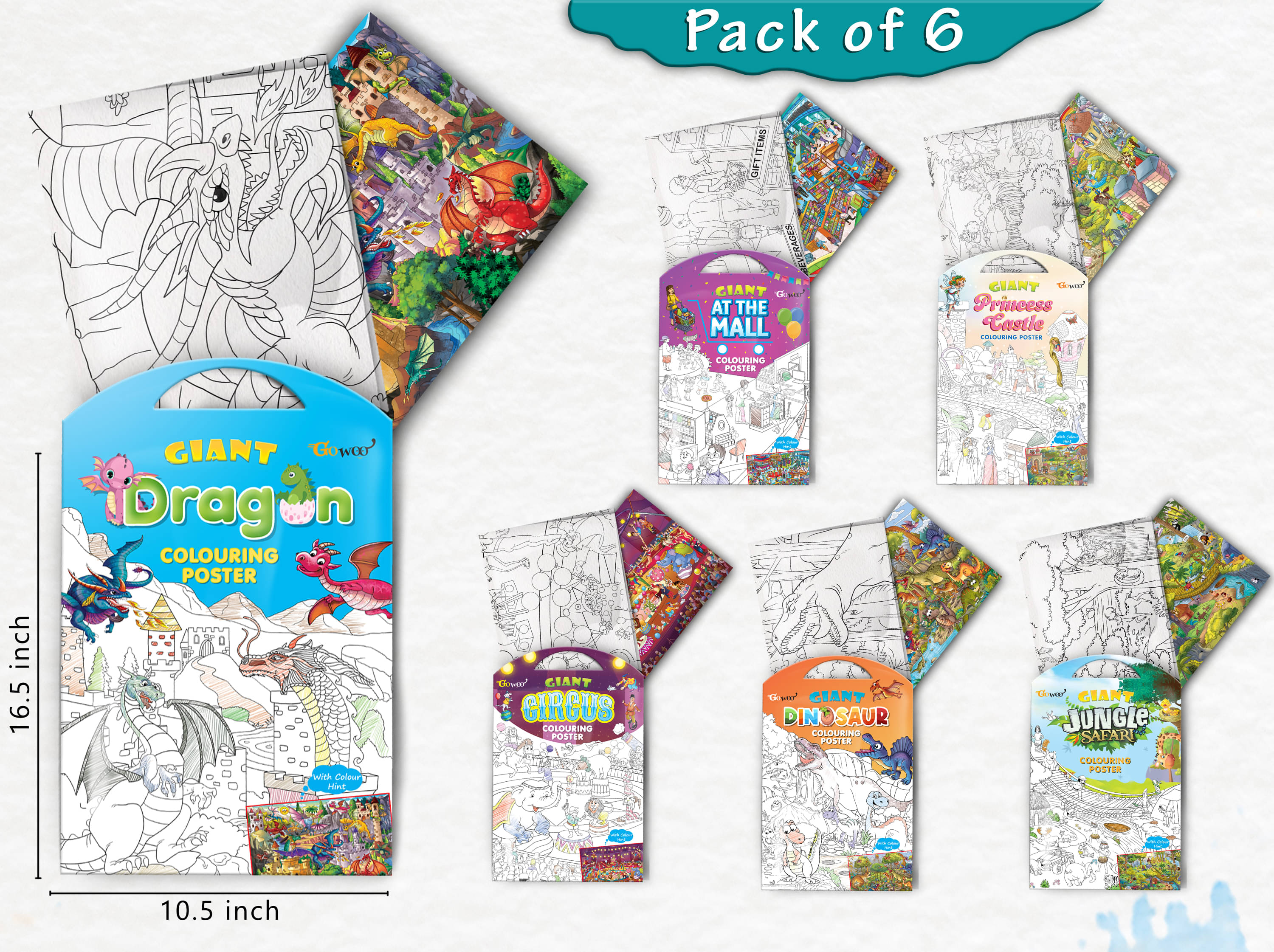 GIANT JUNGLE SAFARI COLOURING , GIANT AT THE MALL COLOURING , GIANT PRINCESS CASTLE COLOURING , GIANT CIRCUS COLOURING , GIANT DINOSAUR COLOURING and GIANT DRAGON COLOURING | Combo pack of 6 s I giant colouring for 8+ GIANT JUNGLE SAFARI COLOURING , GIANT AT THE MALL COLOURING , GIANT PRINCESS CASTLE COLOURING , GIANT CIRCUS COLOURING , GIANT DINOSAUR COLOURING and GIANT DRAGON COLOURING | Combo pack of 6 s I giant colouring for 8+