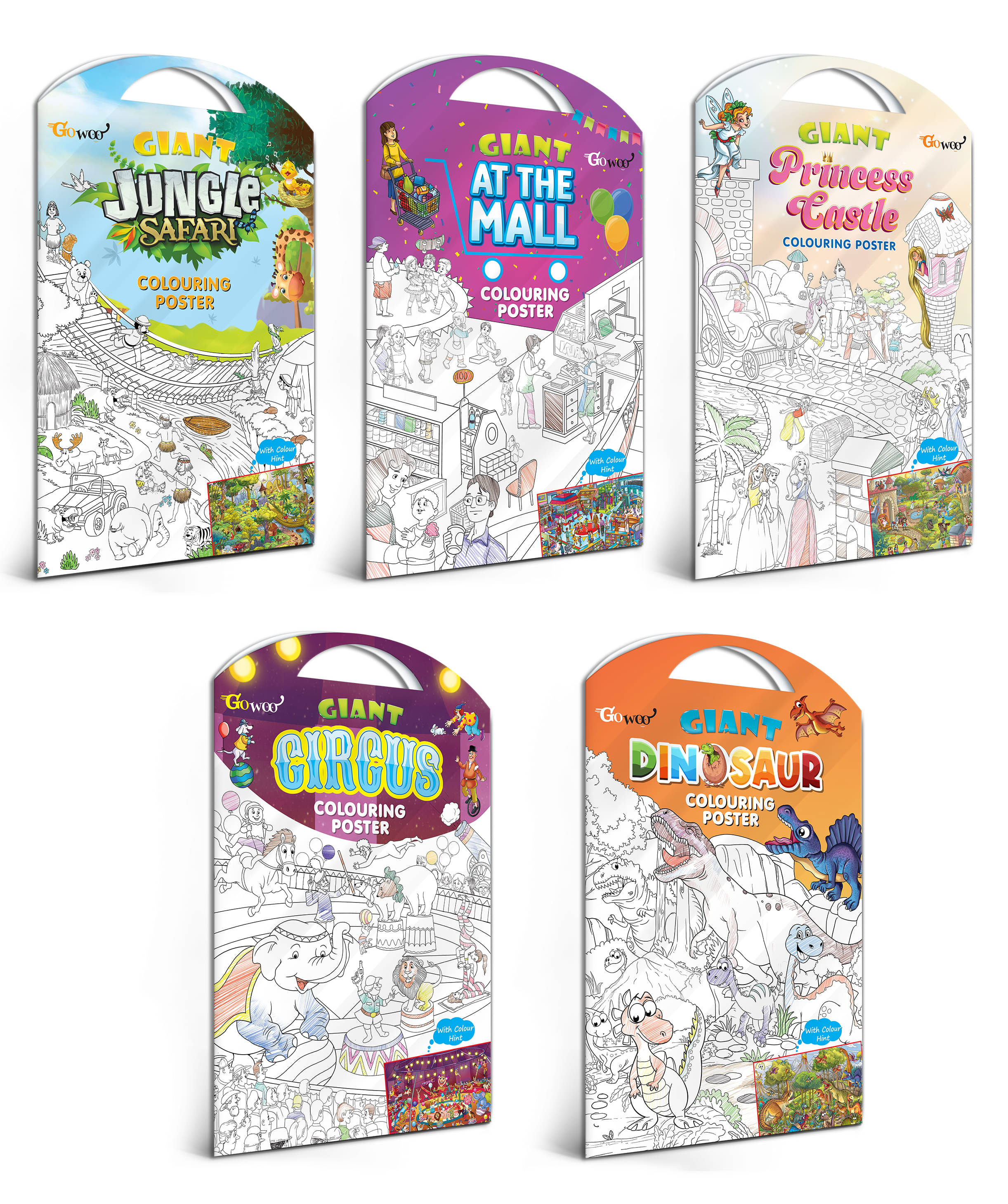 GIANT JUNGLE SAFARI COLOURING POSTER, GIANT AT THE MALL COLOURING POSTER, GIANT PRINCESS CASTLE COLOURING POSTER, GIANT CIRCUS COLOURING POSTER and GIANT DINOSAUR COLOURING POSTER | Combo of 2 Posters I big colouring poster for kids     			GIANT JUNGLE SAFARI COLOURING POSTER, GIANT AT THE MALL COLOURING POSTER, GIANT PRINCESS CASTLE COLOURING POSTER, GIANT CIRCUS COLOURING POSTER and GIANT DINOSAUR COLOURING POSTER | Combo of 2 Posters I big colouring poster for kids