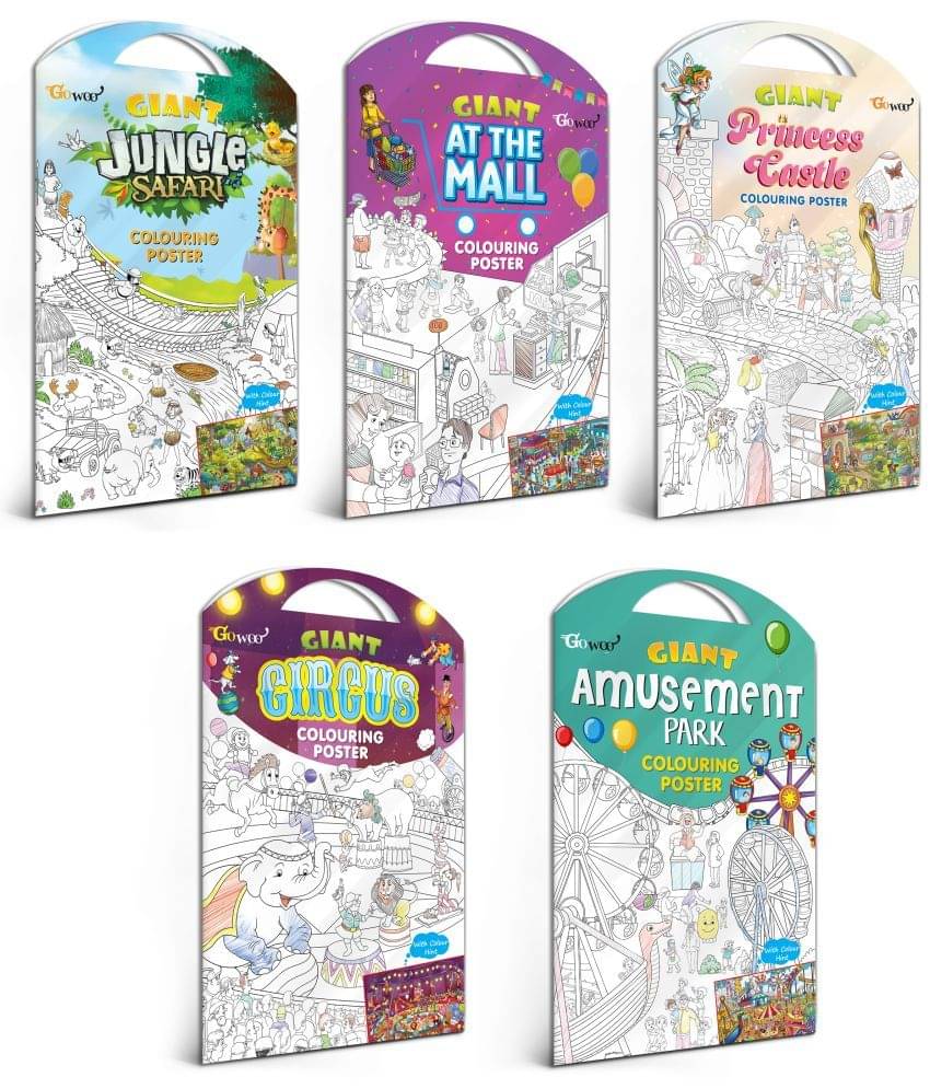 GIANT JUNGLE SAFARI COLOURING POSTER, GIANT AT THE MALL COLOURING POSTER, GIANT PRINCESS CASTLE COLOURING POSTER, GIANT CIRCUS COLOURING POSTER and GIANT AMUSEMENT PARK COLOURING POSTER | Set of 2 Posters I coloring Posters Starter Kit GIANT JUNGLE SAFARI COLOURING POSTER, GIANT AT THE MALL COLOURING POSTER, GIANT PRINCESS CASTLE COLOURING POSTER, GIANT CIRCUS COLOURING POSTER and GIANT AMUSEMENT PARK COLOURING POSTER | Set of 2 Posters I coloring Posters Starter Kit