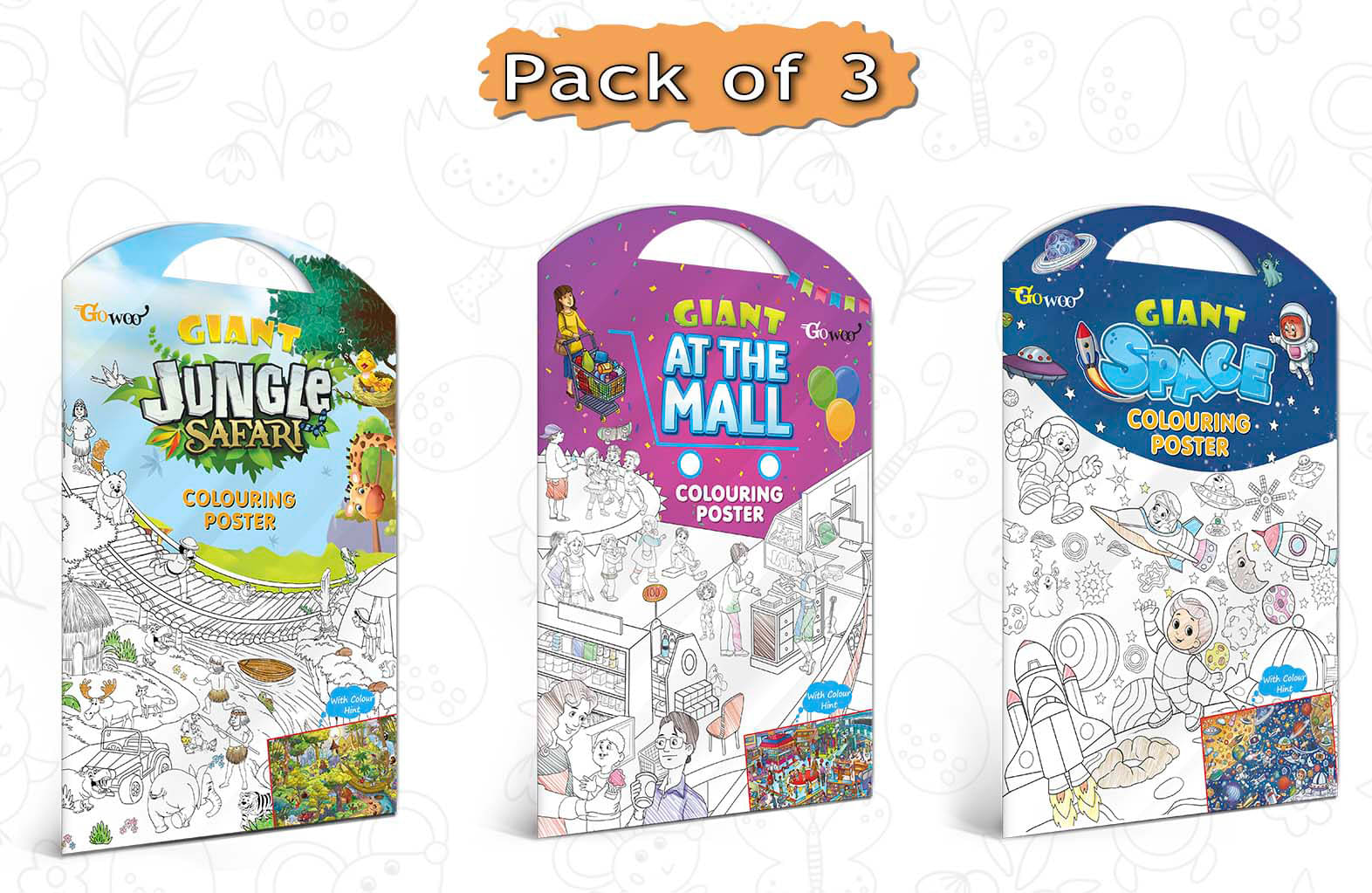 GIANT JUNGLE SAFARI COLOURING POSTER, GIANT AT THE MALL COLOURING POSTER and GIANT SPACE COLOURING POSTER | Combo of 3 posters I most loved products by kids GIANT JUNGLE SAFARI COLOURING POSTER, GIANT AT THE MALL COLOURING POSTER and GIANT SPACE COLOURING POSTER | Combo of 3 posters I most loved products by kids