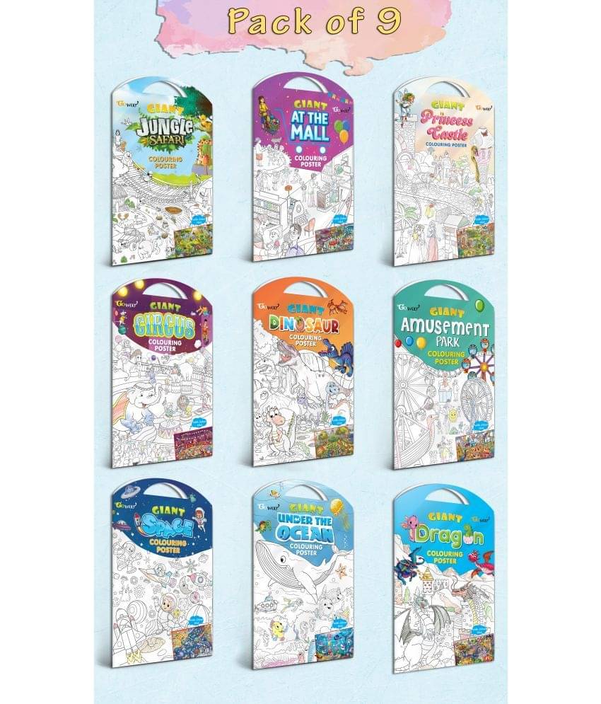 GIANT JUNGLE SAFARI, GIANT AT THE MALL, GIANT PRINCESS CASTLE, GIANT CIRCUS, GIANT DINOSAUR, GIANT AMUSEMENT PARK, GIANT SPACE, GIANT UNDER THE OCEAN and GIANT DRAGON | Combo pack of 9 s I Coloring s Giant Set GIANT JUNGLE SAFARI, GIANT AT THE MALL, GIANT PRINCESS CASTLE, GIANT CIRCUS, GIANT DINOSAUR, GIANT AMUSEMENT PARK, GIANT SPACE, GIANT UNDER THE OCEAN and GIANT DRAGON | Combo pack of 9 s I Coloring s Giant Set