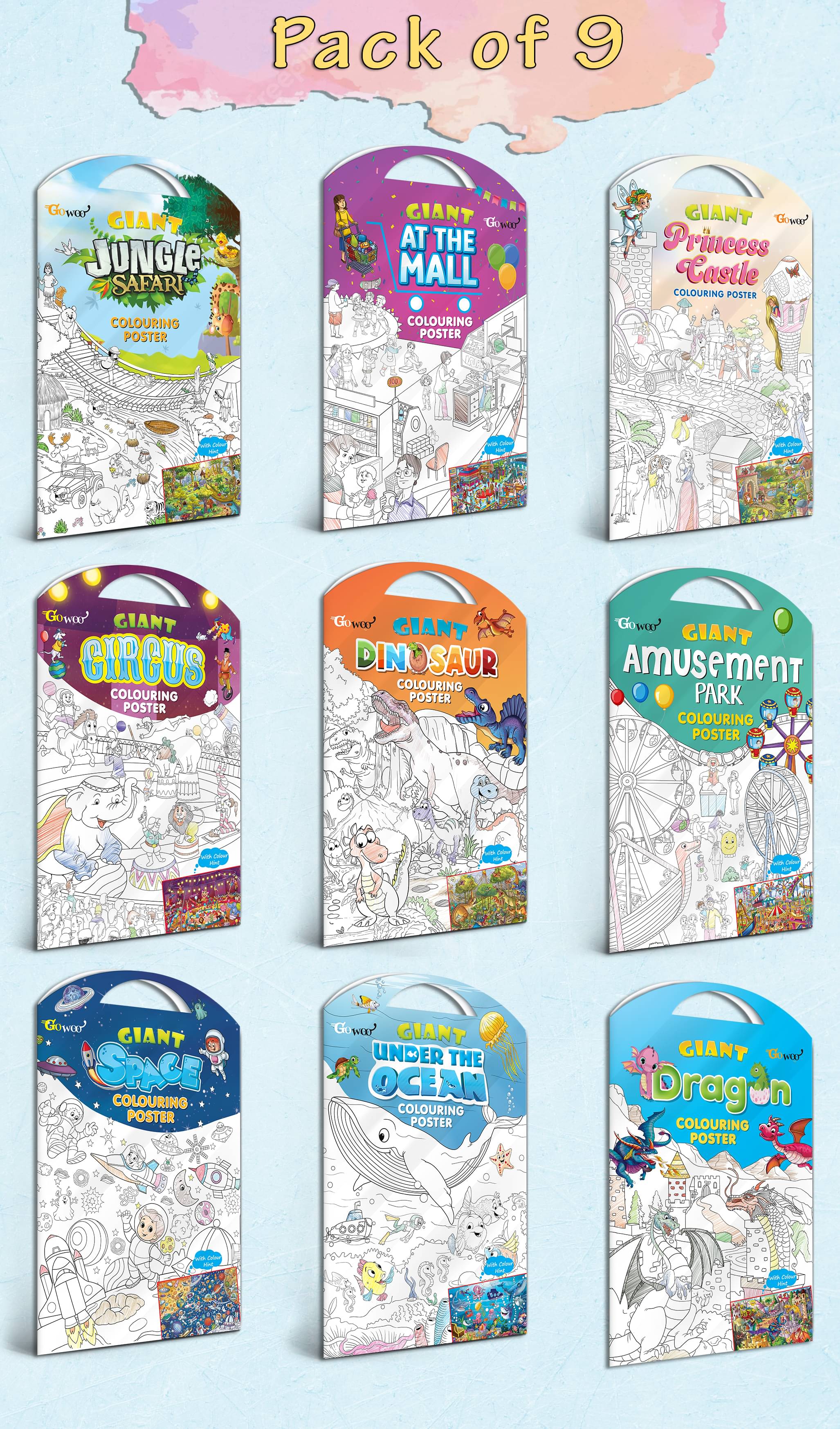 GIANT JUNGLE SAFARI, GIANT AT THE MALL, GIANT PRINCESS CASTLE, GIANT CIRCUS, GIANT DINOSAUR, GIANT AMUSEMENT PARK, GIANT SPACE, GIANT UNDER THE OCEAN and GIANT DRAGON | Gift Pack of 9 s I best birthday gift for children GIANT JUNGLE SAFARI, GIANT AT THE MALL, GIANT PRINCESS CASTLE, GIANT CIRCUS, GIANT DINOSAUR, GIANT AMUSEMENT PARK, GIANT SPACE, GIANT UNDER THE OCEAN and GIANT DRAGON | Gift Pack of 9 s I best birthday gift for children