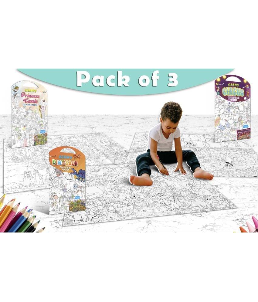 GIANT PRINCESS CASTLE COLOURING POSTER, GIANT CIRCUS COLOURING POSTER and GIANT DINOSAUR COLOURING POSTER | Pack of 3 posters I perfect Gift for Growing Minds GIANT PRINCESS CASTLE COLOURING POSTER, GIANT CIRCUS COLOURING POSTER and GIANT DINOSAUR COLOURING POSTER | Pack of 3 posters I perfect Gift for Growing Minds