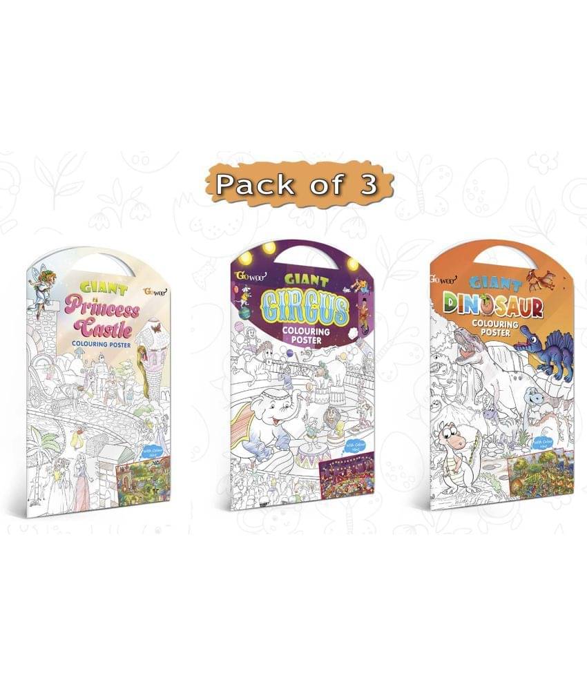 GIANT PRINCESS CASTLE COLOURING POSTER, GIANT CIRCUS COLOURING POSTER and GIANT DINOSAUR COLOURING POSTER | Set of 3 posters I Perfect match for creative kids GIANT PRINCESS CASTLE COLOURING POSTER, GIANT CIRCUS COLOURING POSTER and GIANT DINOSAUR COLOURING POSTER | Set of 3 posters I Perfect match for creative kids