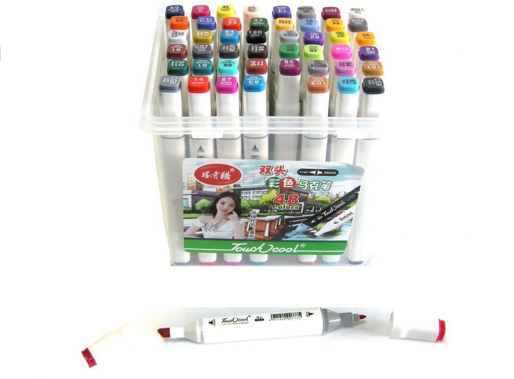 Gifmor 48 Color Touchcool Alcohol Based Dual Tip For Sketching, Coloring & Illustration Fine And Broad Nib Sketch Pens (Set Of 1, Multicolor)