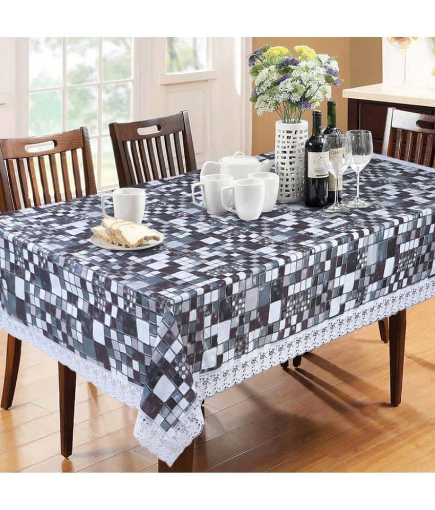 Printed PVC 6 Seater Rectangle Table Cover ( 228 x 152 ) cm Pack of 1 Gray Printed PVC 6 Seater Rectangle Table Cover ( 228 x 152 ) cm Pack of 1 Gray