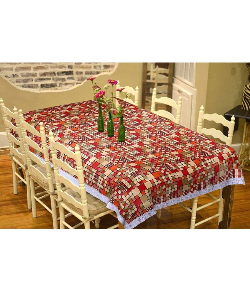 Printed PVC 6 Seater Rectangle Table Cover ( 228 x 152 ) cm Pack of 1 Red     			Printed PVC 6 Seater Rectangle Table Cover ( 228 x 152 ) cm Pack of 1 Red