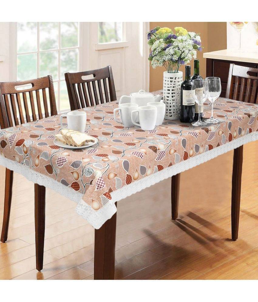 Printed PVC 6 Seater Rectangle Table Cover ( 228 x 152 ) cm Pack of 1 Beige Printed PVC 6 Seater Rectangle Table Cover ( 228 x 152 ) cm Pack of 1 Beige