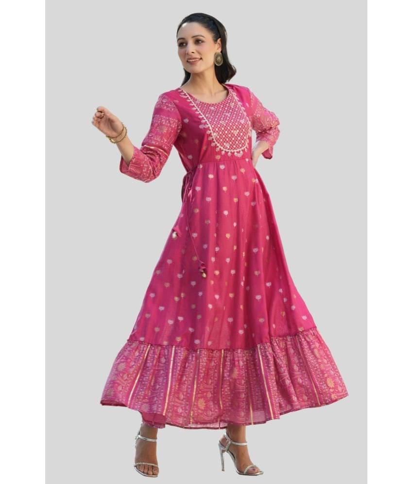 Juniper - Pink Viscose Women's Fit & Flare Dress ( Pack of 1 ) Juniper - Pink Viscose Women's Fit & Flare Dress ( Pack of 1 )