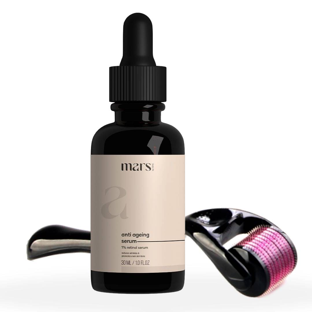     			Mars by GHC Anti-Aging Serum with Retinol, Hyaluronic Acid, Vitamin C (30 ml) Derma Roller 0.5mm (Set of 2)