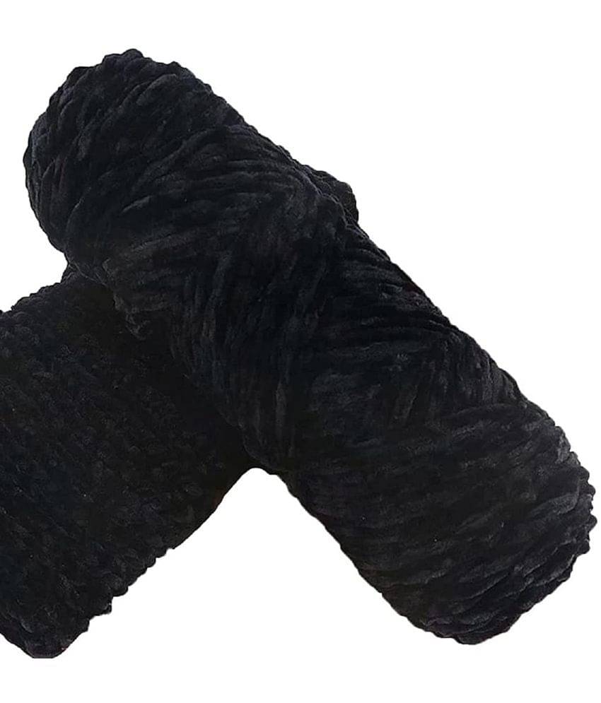 PRANSUNITA Softee Chunky Super Bulky Knitting Yarn for Hand DIY Bag Blanket Cushion Crocheting Projects 100 GMS (Black) PRANSUNITA Softee Chunky Super Bulky Knitting Yarn for Hand DIY Bag Blanket Cushion Crocheting Projects 100 GMS (Black)