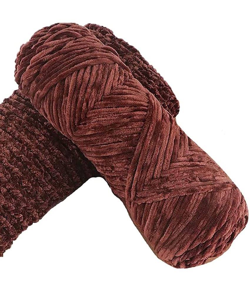     			PRANSUNITA Softee Chunky Super Bulky Knitting Yarn for Hand DIY Bag Blanket Cushion Crocheting Projects 100 GMS (Dark Brown)