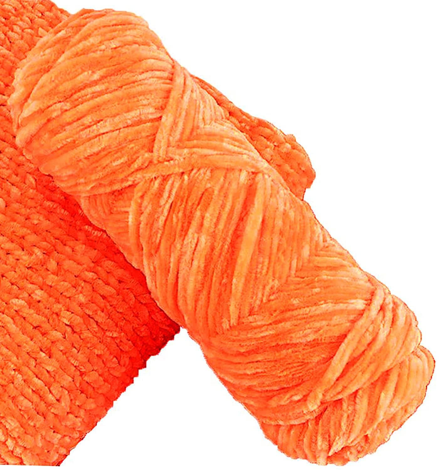     			PRANSUNITA Softee Chunky Super Bulky Knitting Yarn for Hand DIY Bag Blanket Cushion Crocheting Projects 100 GMS (NEON Orange)