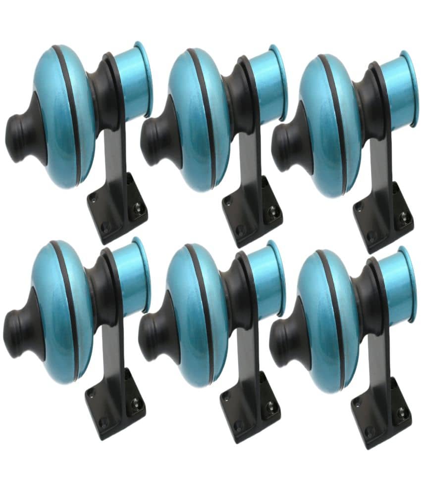 ProHard - Blue Wrought Iron Single Rod Curtain Bracket ( Pack of 6 )