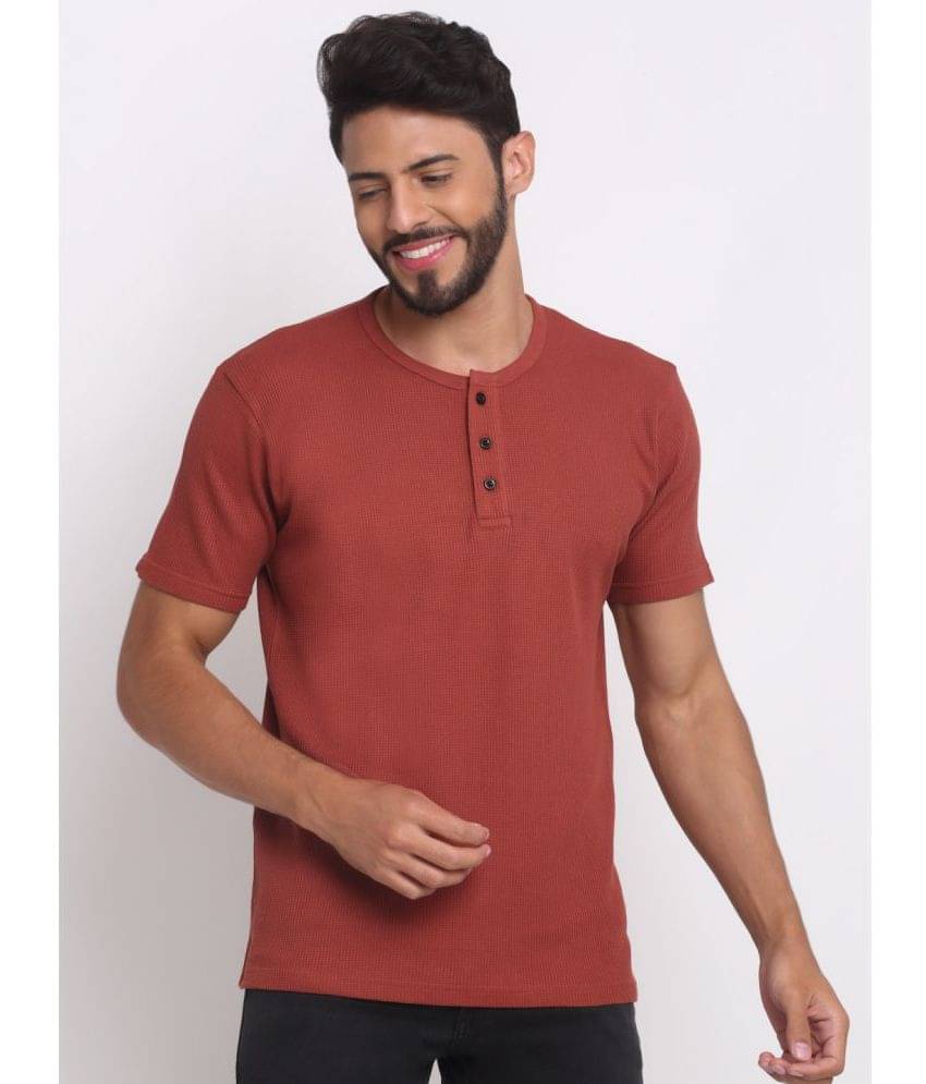     			SelFusion Pack of 1 100% Cotton Regular Fit Men's T-Shirt ( Rust )