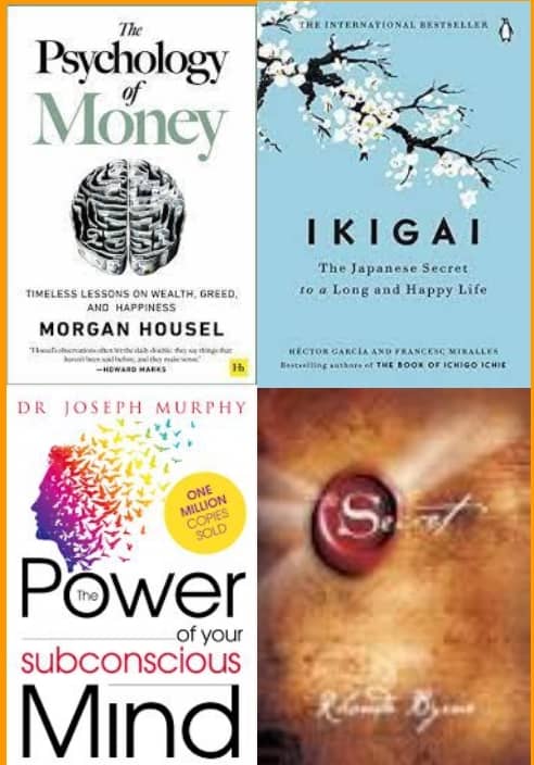 The Psychology of Money + Ikigai + The Power of Your Subconscious Mind  + The Secret