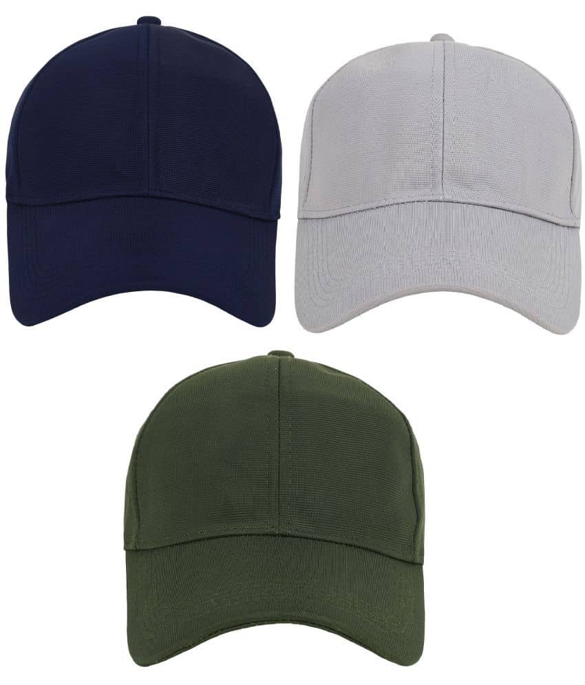 Zacharias - Multi Color Cotton Men's Cap ( Pack of 3 )