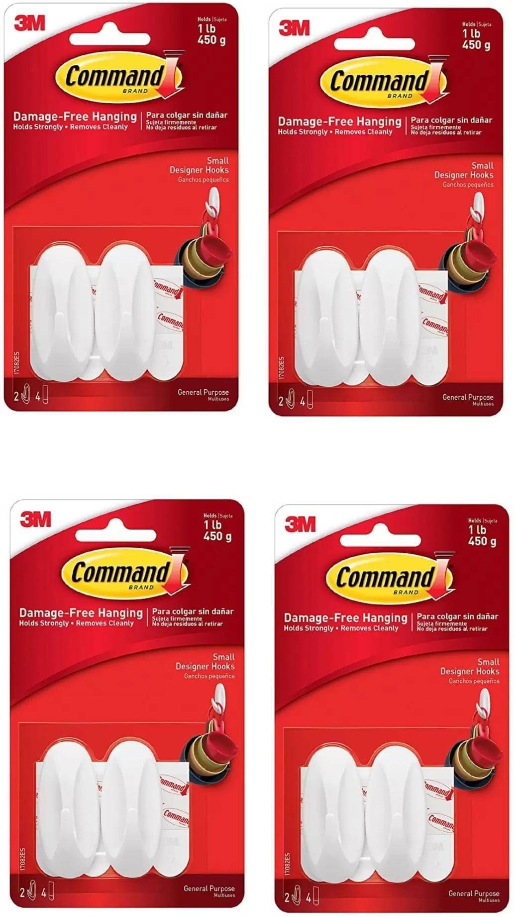     			Command Small Designer Hooks- 8 Hooks, 16 Strips Hook 8 (Pack Of 4)
