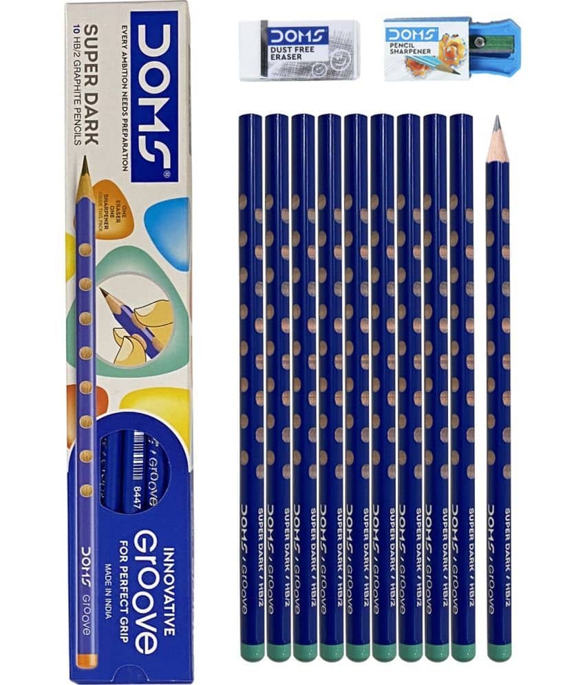 Doms Graphite Groove Super Dark Hb/2 Pencil (Pack Of 80) - Stationery | Buy online on ZillyBuy