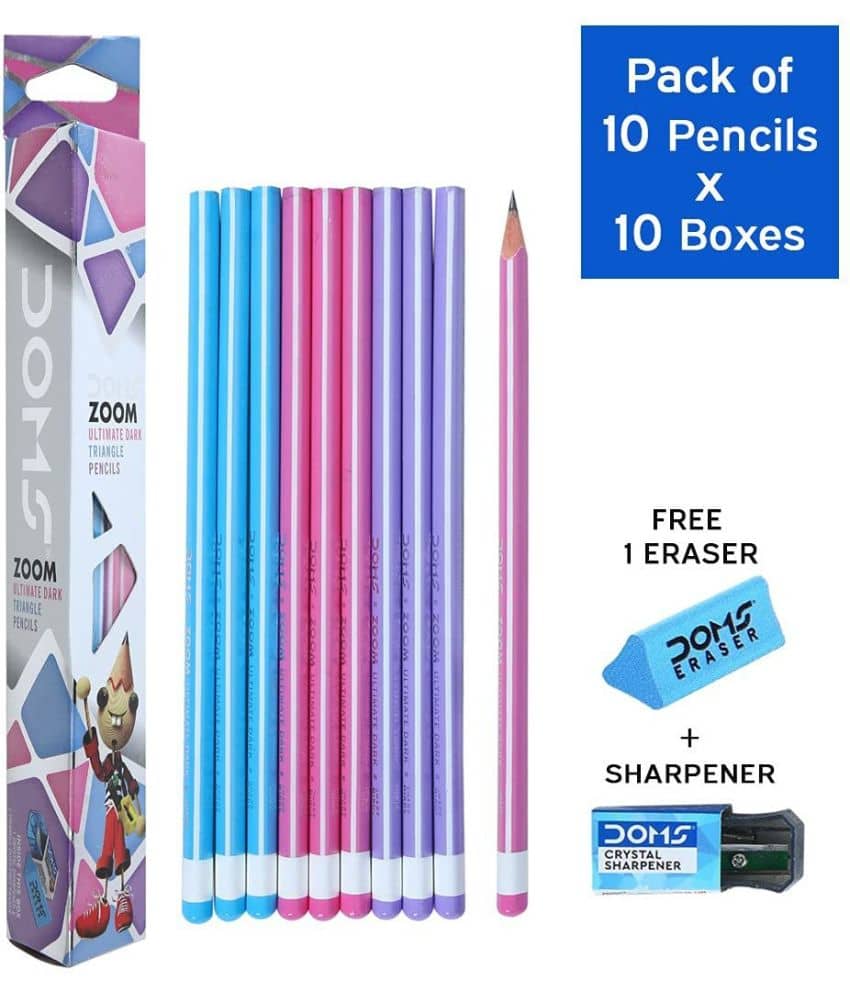 Doms Zoom Ultimate Dark Triangle Pencil (Pack Of 100) - Stationery | Buy online on ZillyBuy