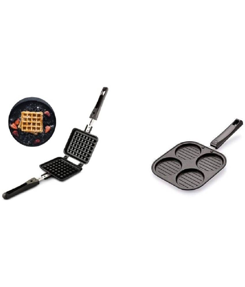 Dynore - Cookware Set of 2 Black Aluminium Non-Stick Cookware Sets ( Set of 2 ) Dynore - Cookware Set of 2 Black Aluminium Non-Stick Cookware Sets ( Set of 2 )