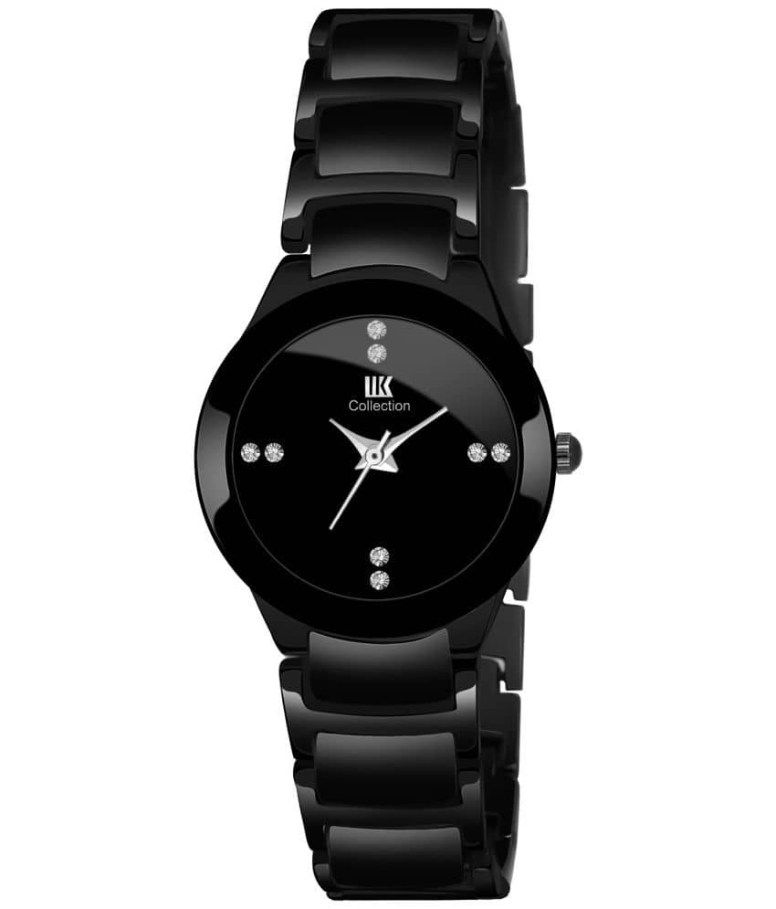 IIK COLLECTION - Black Ceramic Analog Womens Watch
