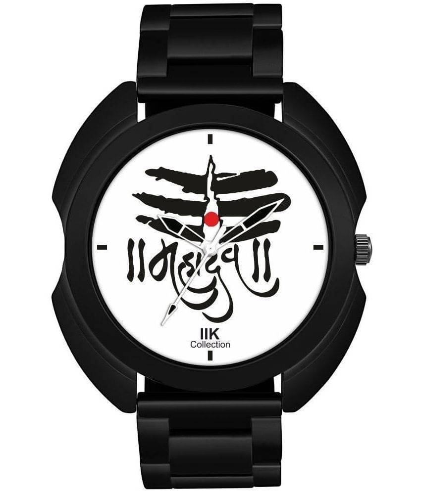     			IIK COLLECTION - Black Stainless Steel Analog Men's Watch