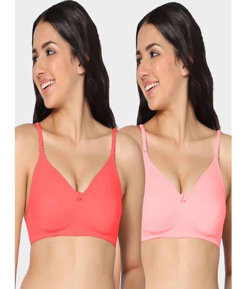 IN CARE LINGERIE Pack of 2 Cotton Lightly Padded Women's Everyday Bra ( Multicolor ) IN CARE LINGERIE Pack of 2 Cotton Lightly Padded Women's Everyday Bra ( Multicolor )