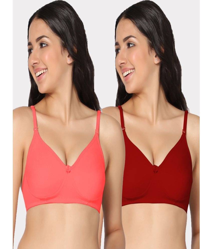 IN CARE LINGERIE - Multicolor Cotton Non Padded Women's T-Shirt Bra ( Pack of 2 )     			IN CARE LINGERIE - Multicolor Cotton Non Padded Women's T-Shirt Bra ( Pack of 2 )