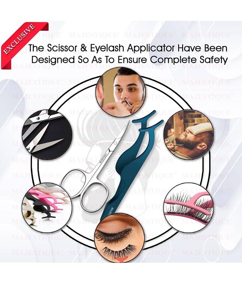 Majestique Professional 2Pcs Set Pointed Small Scissor & Eyelash Curlers Extension Applicator