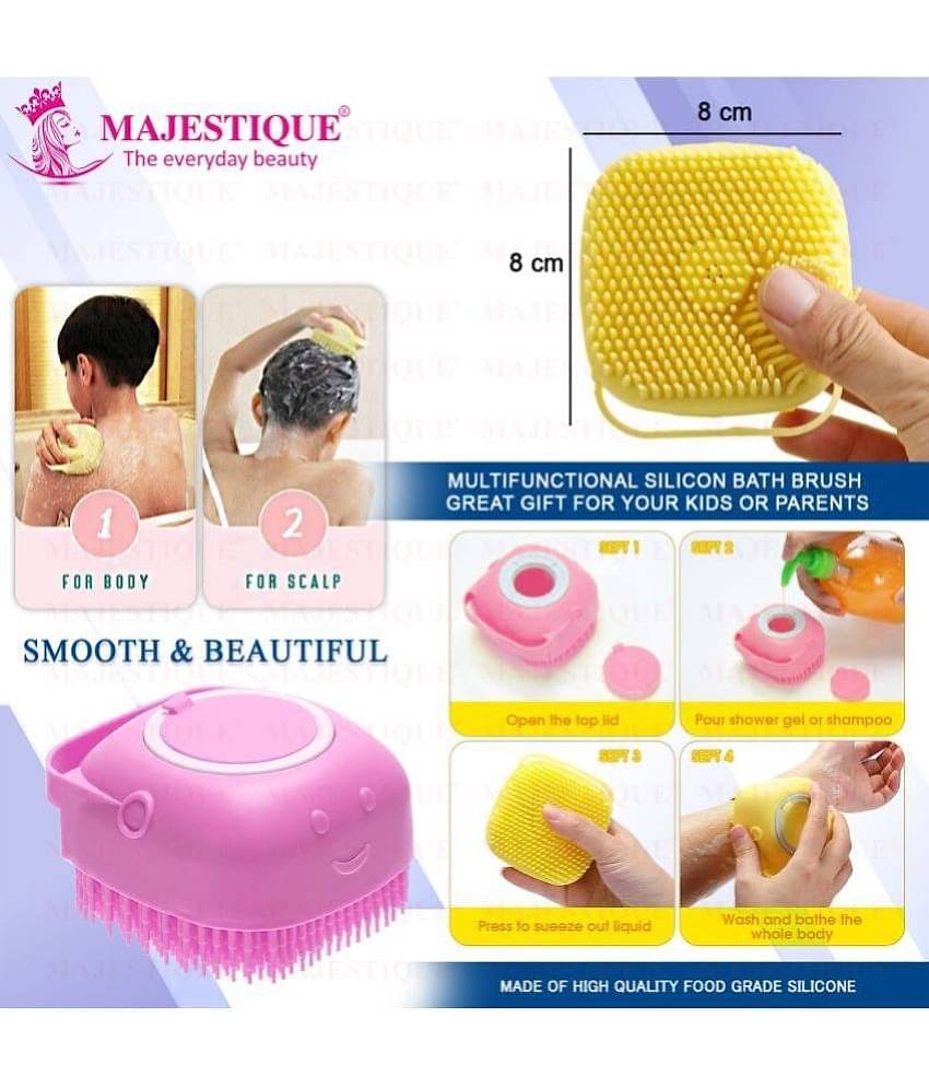 Majestique Nail Cutter & Filer With Gentle Silicone Scrubber(Pack Of 3) Color May Vary