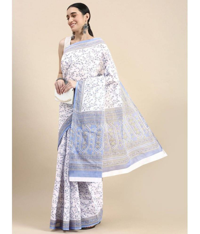     			SHANVIKA Cotton Printed Saree Without Blouse Piece ( Blue )