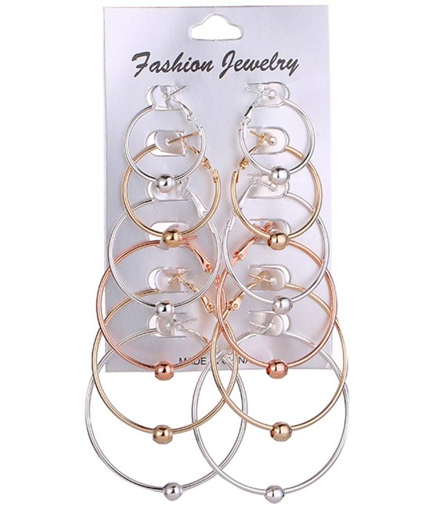     			Scintillare by Sukkhi - Multicolor Hoops Earrings ( Pack of 6 )