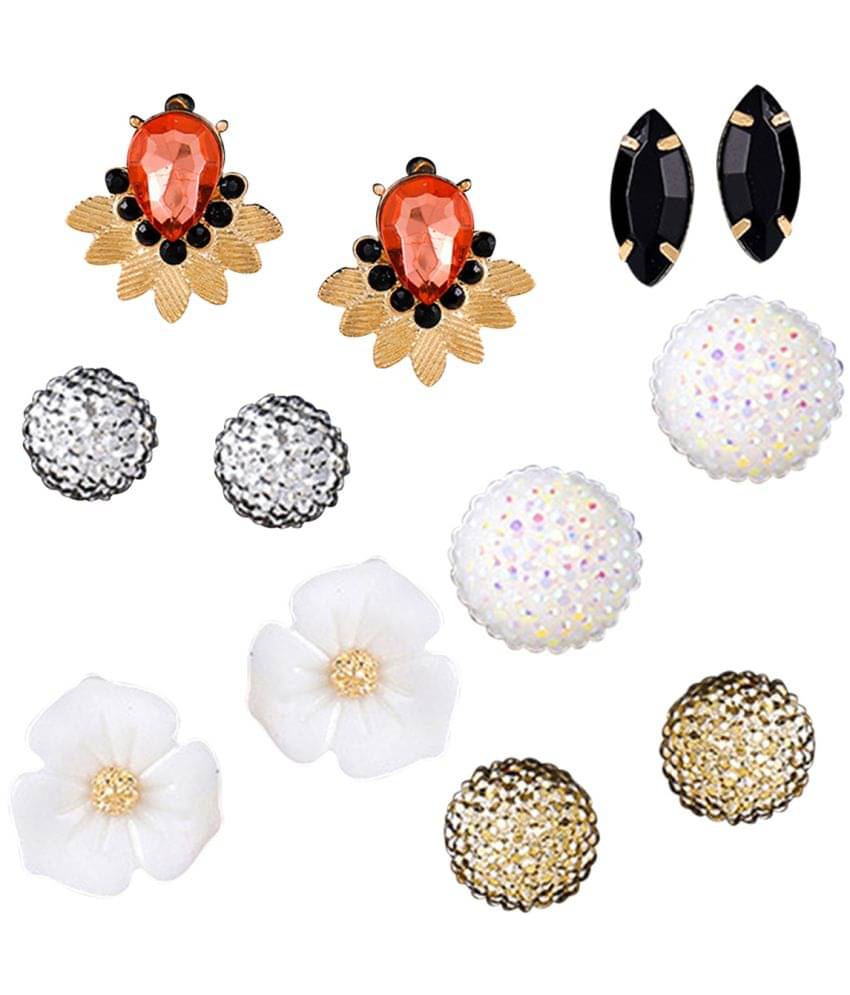     			Scintillare by Sukkhi - Multicolor Stud Earrings ( Pack of 6 )