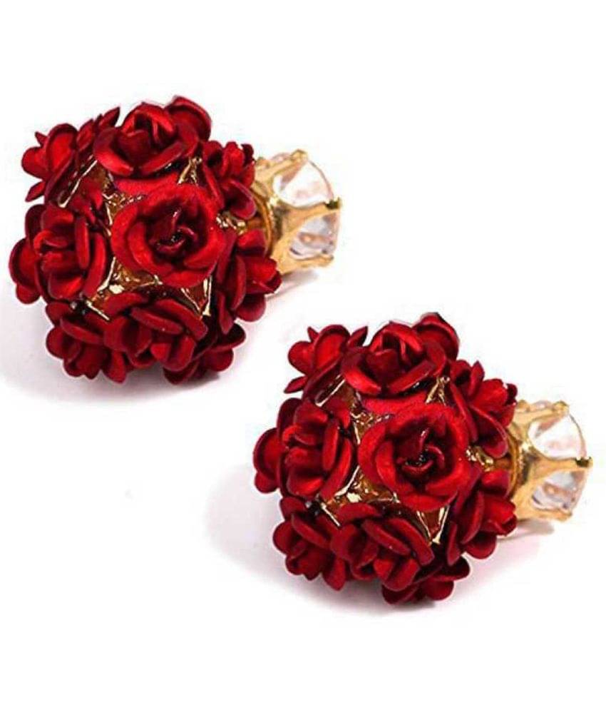     			Scintillare by Sukkhi - Red Stud Earrings ( Pack of 1 )