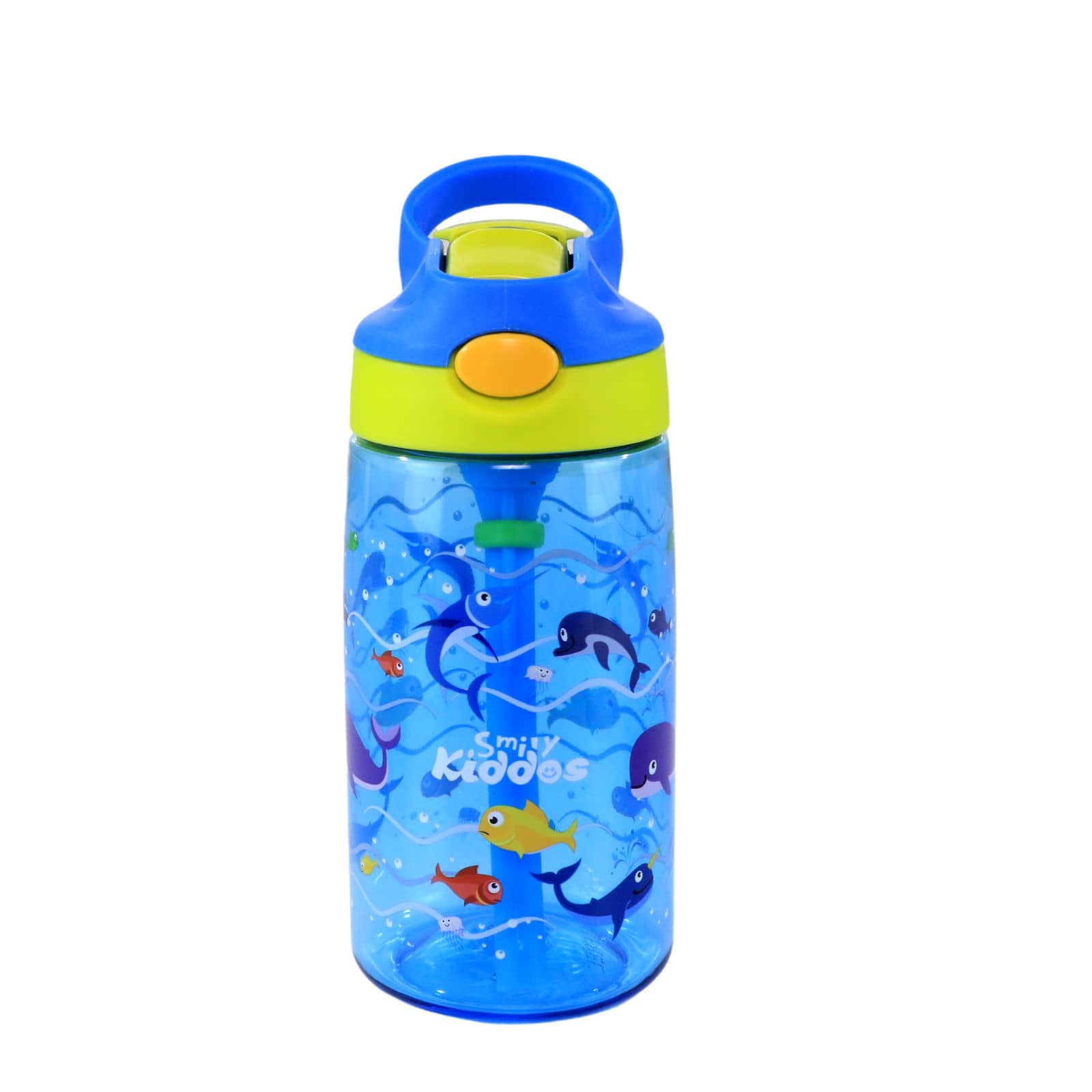 Smily  kiddos - Blue School Water Bottle 450 mL ( Set of 1 )