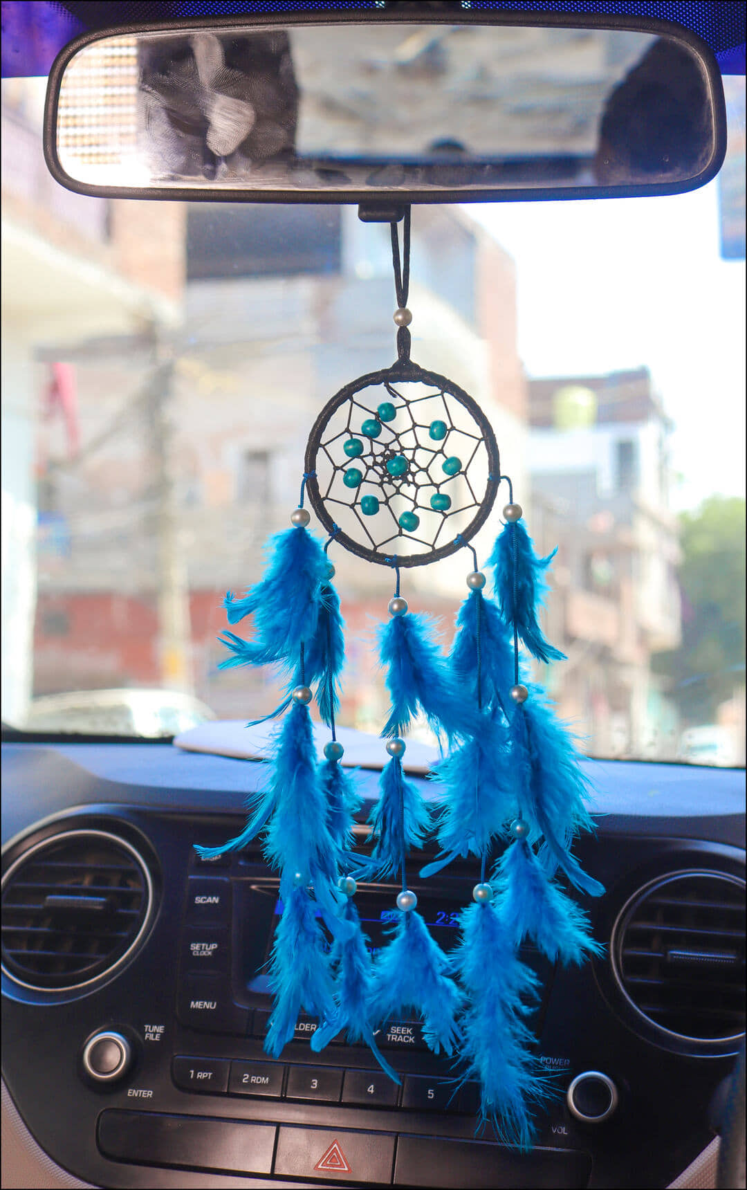 Zimka - Blue Feather Dream Catcher - Pack of 1 ( 37 X 8 cms )